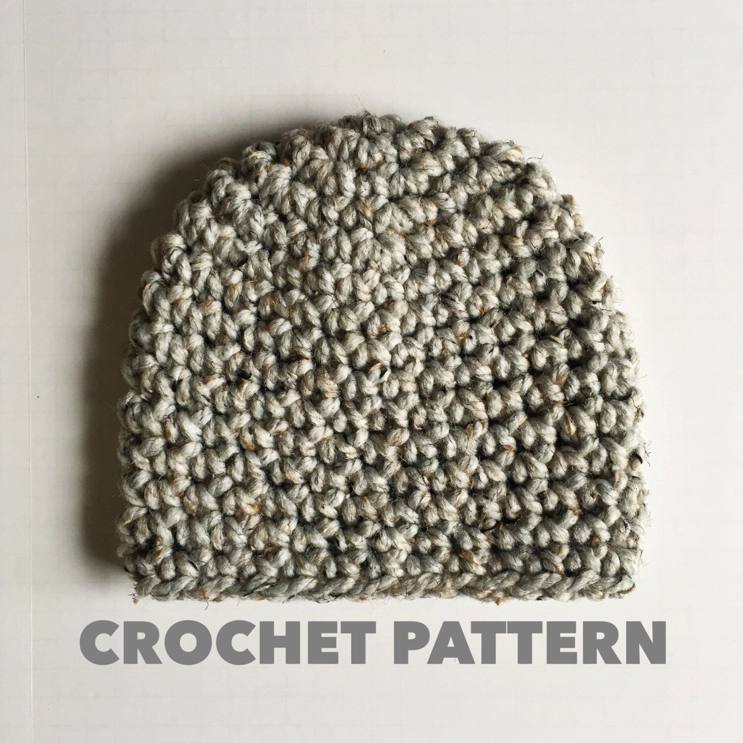 Granite Beanie Crochet Pattern - Super Bulky Yarn - Mens and Womens Sizes - Digital Download