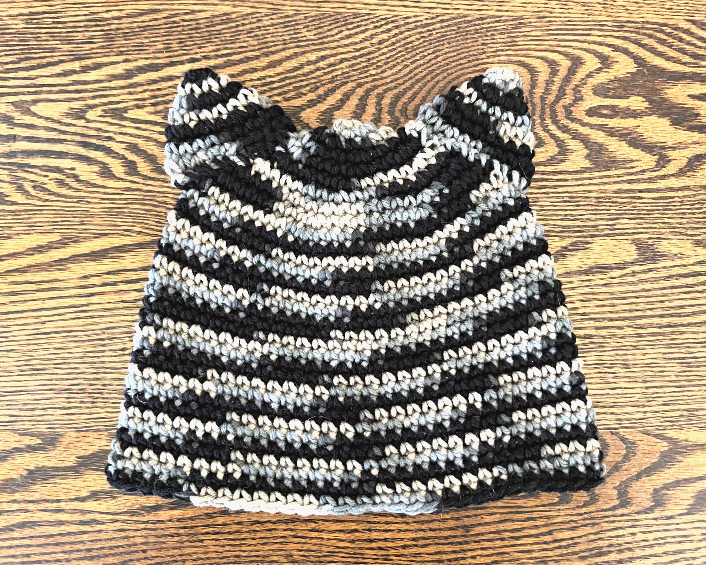 Easy Cat Ear Beanie Crochet Pattern - Adult Women's Size - Instant Download