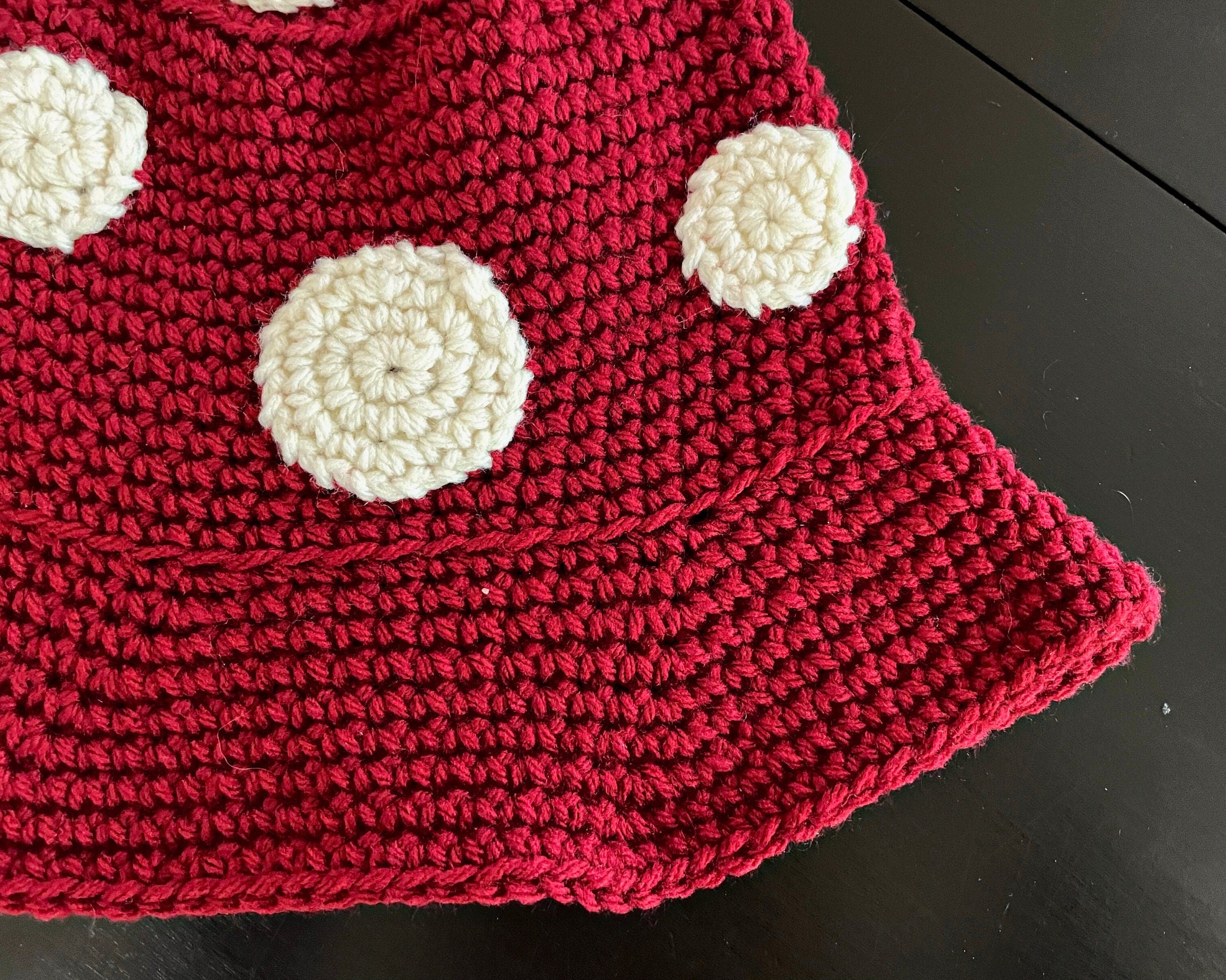 Easy Mushroom Bucket Hat Crochet Pattern - 3 Adult Sizes - Instant Download